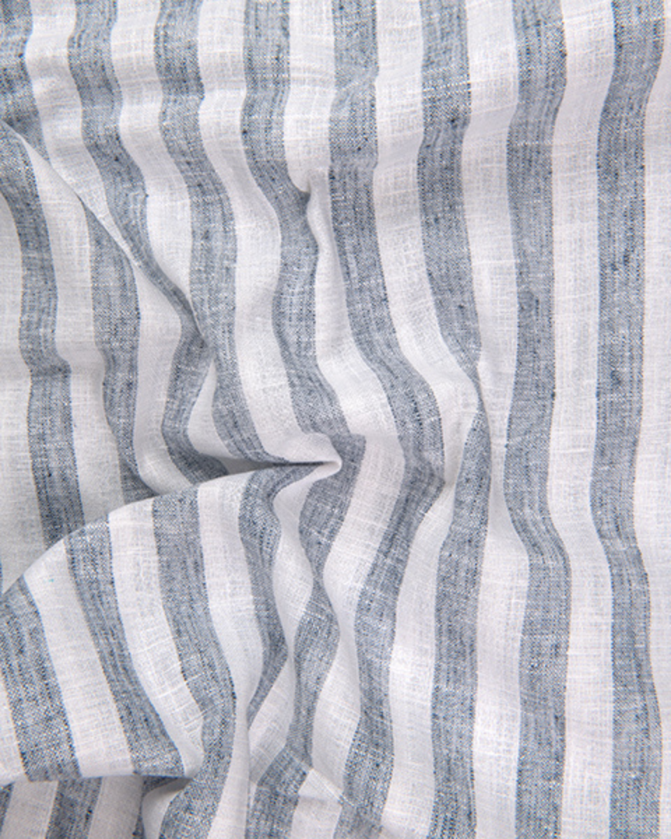 Linen White With Light Grey Colour Patta Print Shirt For Men