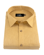 Premium Linen Blend Mustrud Yellow Colour Men's Shirt