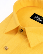 Premium Linen Blend Gold Yellow Colour Men's Shirt