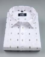 Linen Butta Mini Box Print Mehndi Men Shirt