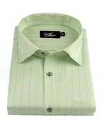 Men’s Pastel Green Colour Striped Cotton Shirt