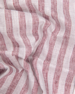 Linen White Pink Colour Patta Print Shirt For Men