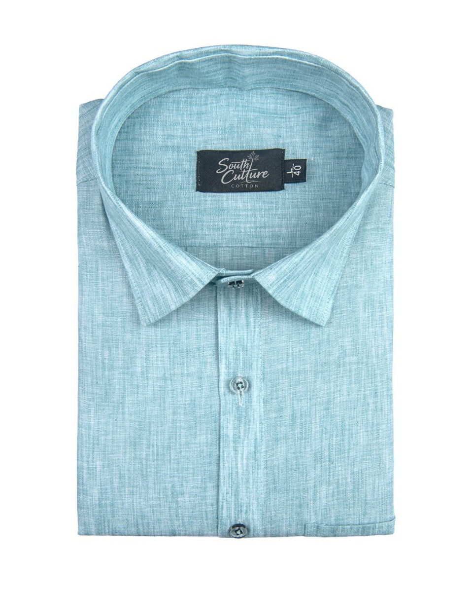 Cotton Linen Sky Gray Colour Shirt for Men
