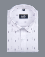 Linen Butta Micro Check Print Blue Touch Men Shirt