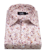 Italian Linen Leaf Whisper Print Dusty Rose Color