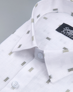 Linen Butta Mini Box Print Mehndi Men Shirt