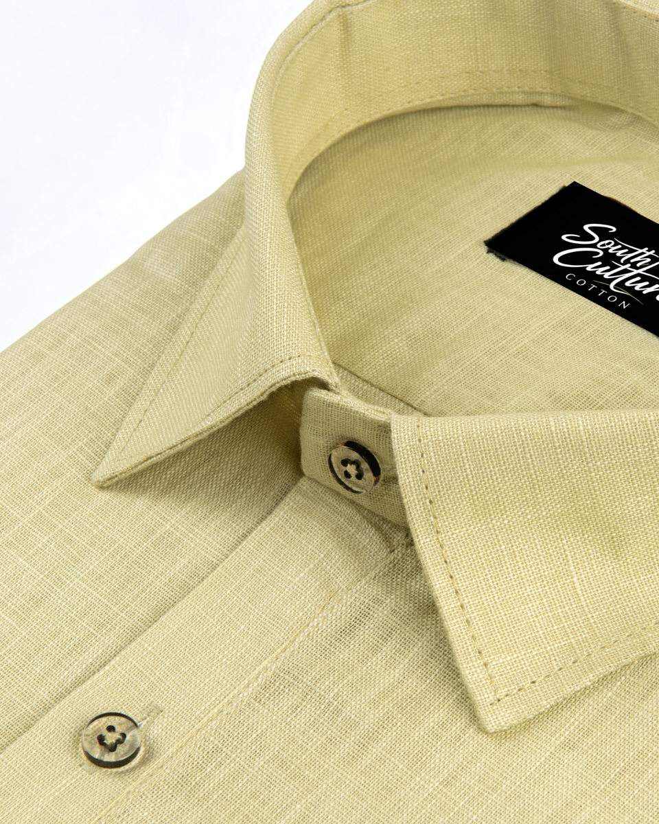 Premium Linen Blend Vanilla Colour Men's Shirt