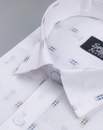 Linen Butta Micro Geometric Print Men Shirt