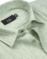 Cotton Linen Pastel Green Colour Shirt for Men