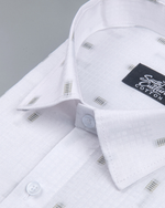 Linen Butta Micro Check Print Mehndi Touch Men Shirt