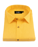 Premium Linen Blend Gold Yellow Colour Men's Shirt