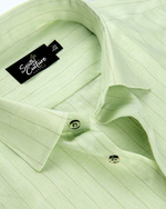 Men’s Pastel Green Colour Striped Cotton Shirt