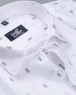 Linen Butta Micro Check Print Blue Touch Men Shirt