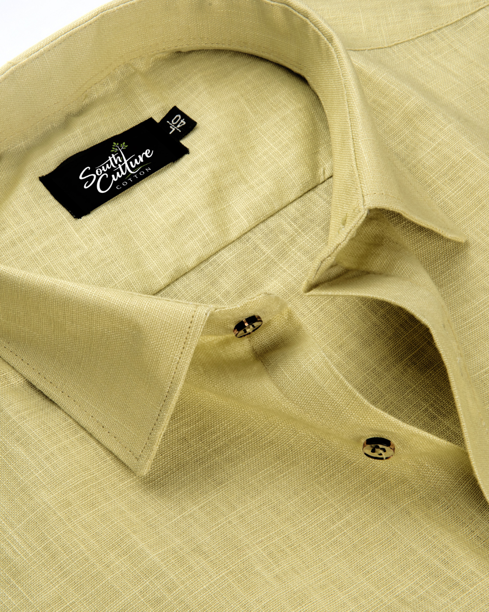 Premium Linen Blend Vanilla Colour Men's Shirt