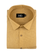 Premium Linen Blend Mustrud Yellow Colour Men's Shirt