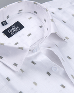 Linen Butta Mini Box Print Mehndi Men Shirt