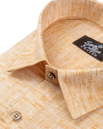 Linen Texture Light Mustard Colour Men's Shirt