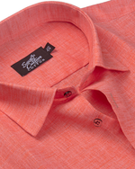 Linen Texture Peach Orange Colour Men's Shirt