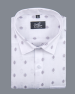 Linen Butta Geo Dot Print Navy Blue Men Shirt
