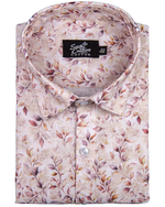 Italian Linen Leaf Whisper Print Dusty Rose Color