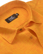 Linen Texture Mango Gold Colour Men's Shirt