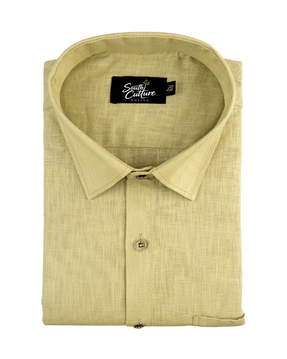 Premium Linen Blend Vanilla Colour Men's Shirt
