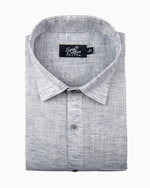 Linen Texture Ash Grey Colour Men's Shirt