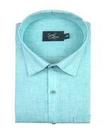Cotton Linen Aqua Blue Colour Shirt for Men