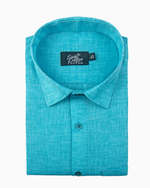 Linen Texture Sky Colour Men's Shirt