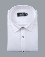 Linen Cotton Pure White Colour Men's Shirt