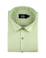 Men’s Pastel Green Colour Striped Cotton Shirt