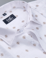 Linen Butta Geo Dot Print Gold Men Shirt
