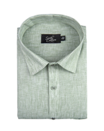 Cotton Linen Pastel Green Colour Shirt for Men