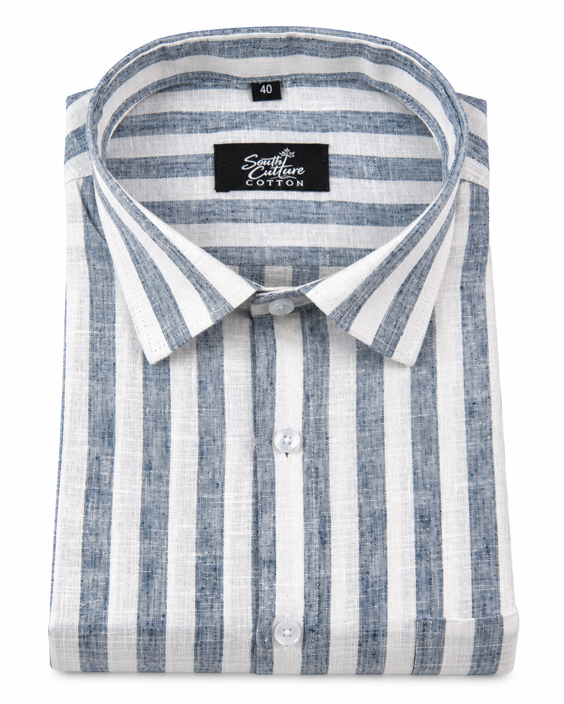 Linen White With Light Grey Colour Patta Print Shirt For Men