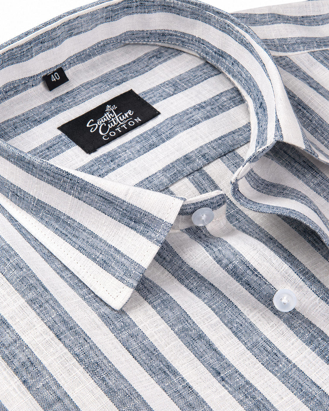 Linen White With Light Grey Colour Patta Print Shirt For Men
