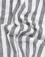 Linen White With Grey Colour Patta Print Shirt For Men